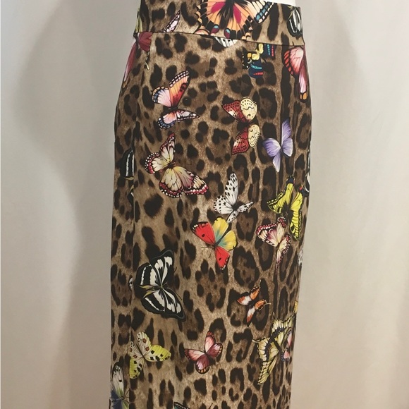 Dolce & Gabbana Leopard & Butterfly Print Skirt, Size 42, US 6, NEW NWT - Picture 7 of 11